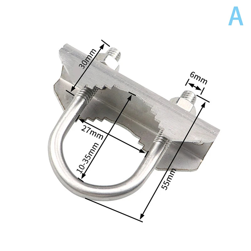 M6 U Bolts Mounting Hardware Heavy Duty Anti-Rust Mast To Mast Clamp V Jaw Block Mount Bracket Kit For Outside Home Antenna Vue A1