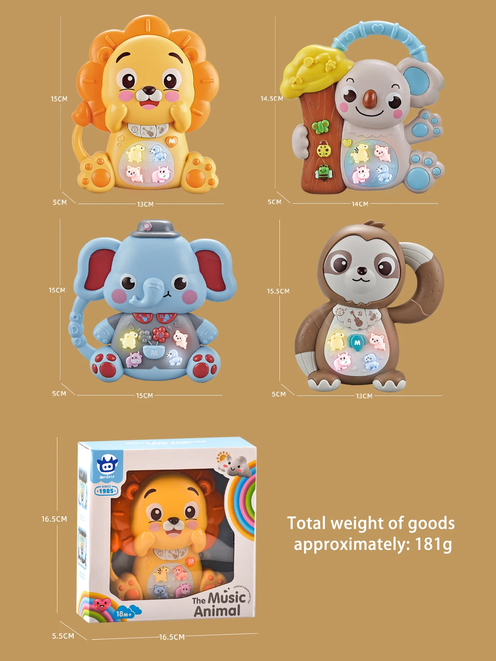 Cartoon Animal Electronic Keyboard, Lighting Music Piano Multi-mode Sound Effect Switching, Puzzle Early Education Toys for 3+ Vue