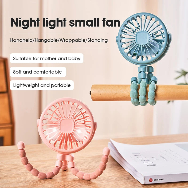 HOMEFISH Portable Baby Stroller Fan Oscillating Clip-on Mini USB Vue