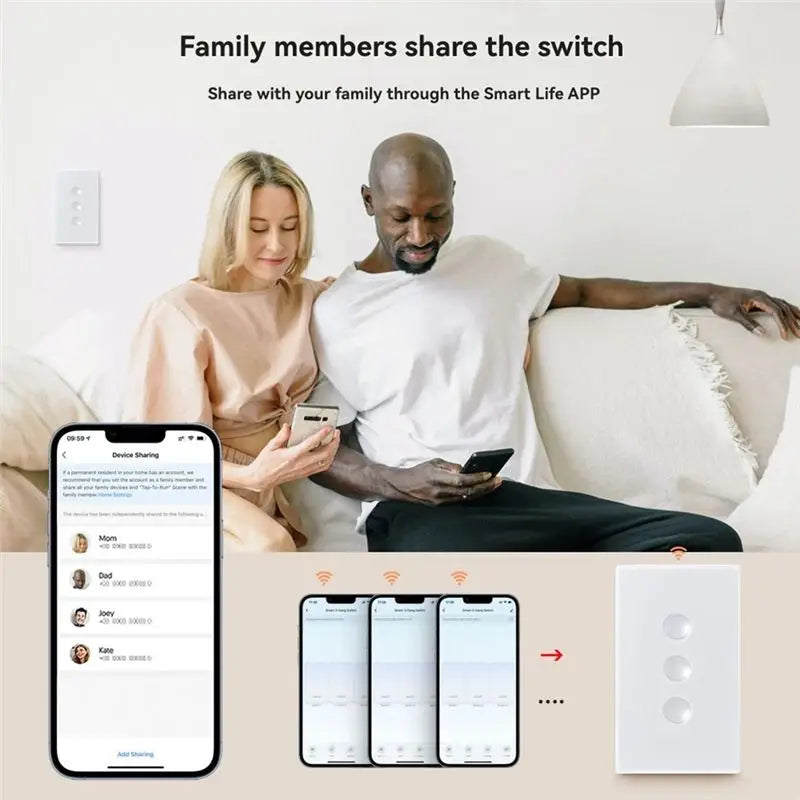 Hot-For Alexa Google Home Integrated White Tuya Smart Wifi Touch Switch 110-240V 2.5D Concave For Zigbee3.0 Enhancement Vue