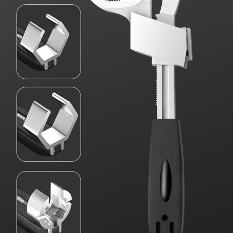 ABKW-Double-Ended Bath Wrench Set Adjustable Alloy Tool For 80Mm Water Pipe Multifunctional Vue