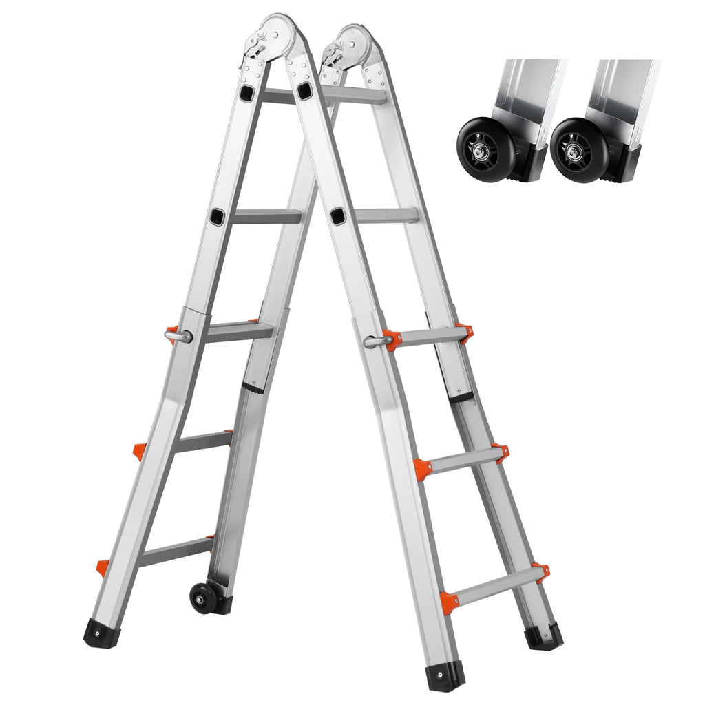 Telescoping A-Frame Aluminum Ladder – 9.5 ft, 330 lb Capacity Telescoping Extension Ladder Vue