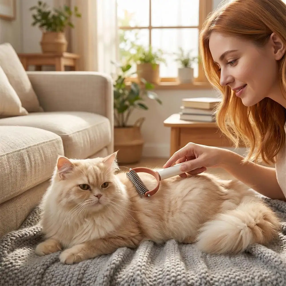 Sticky Hair Paper Pet Double-sided Open Knot Combing Artifact Dog Cat Hair Removal Brush Needle Rake Comb Two-in-one Pet Comb Vue