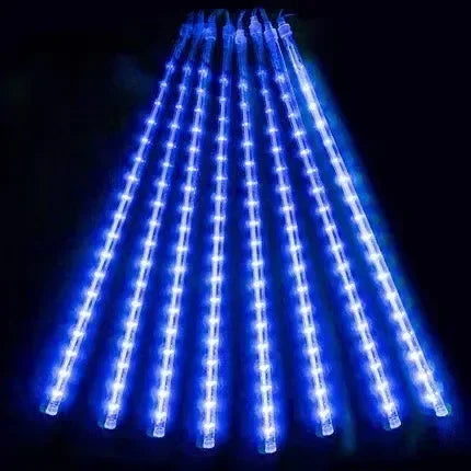 30cm /50cm Waterproof Meteor Shower Rain 8 Tube LED String Lights For Outdoor Holiday Christmas Decoration Tree EU/US/AU/UK Plug Vue Blue 30cm UK Plug