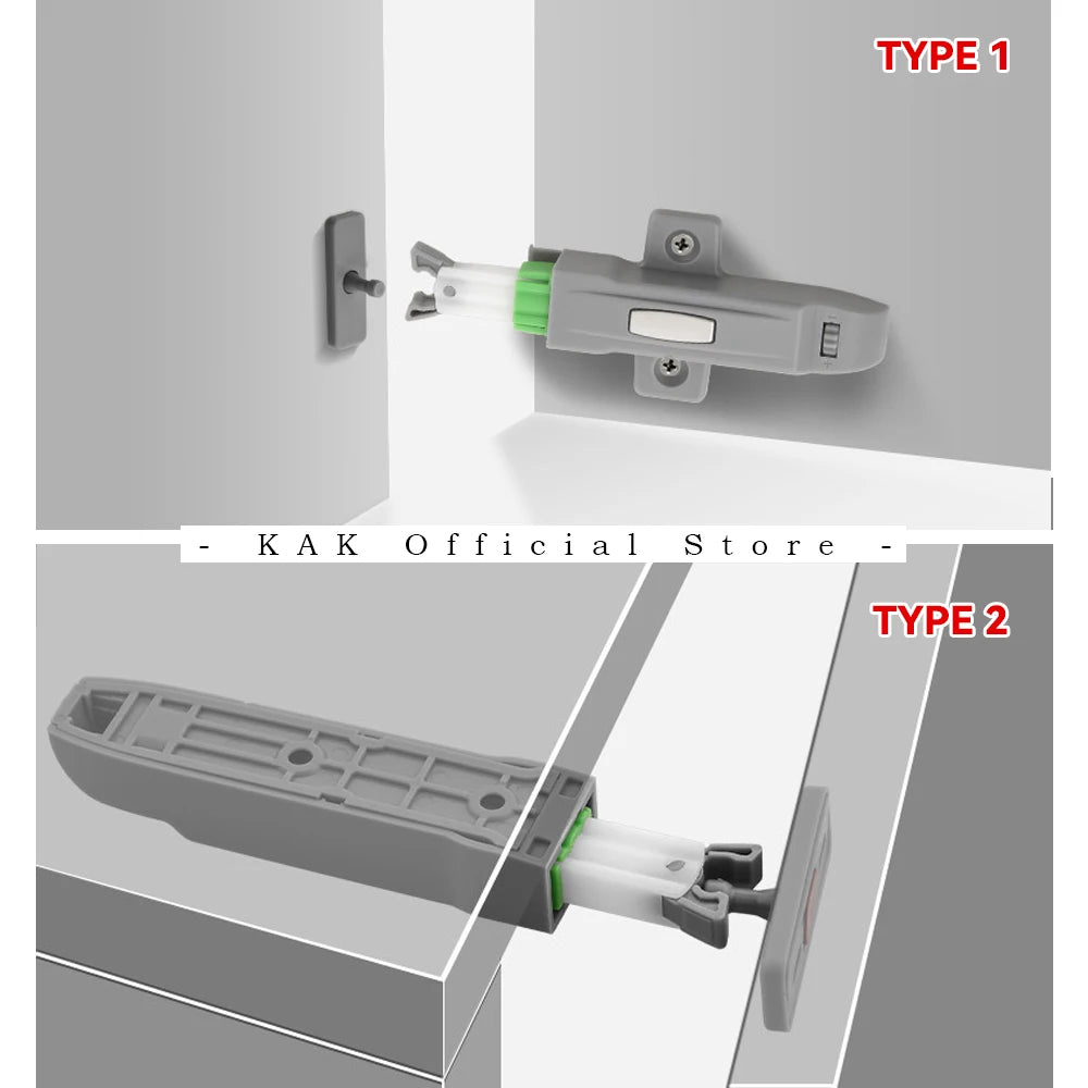 KAK 5PCS Push to Open Cabinet Catches Kitchen Buckel Locks Hidden Cabinet Handles Adjustable Damper Buffer Furniture Hardware Vue