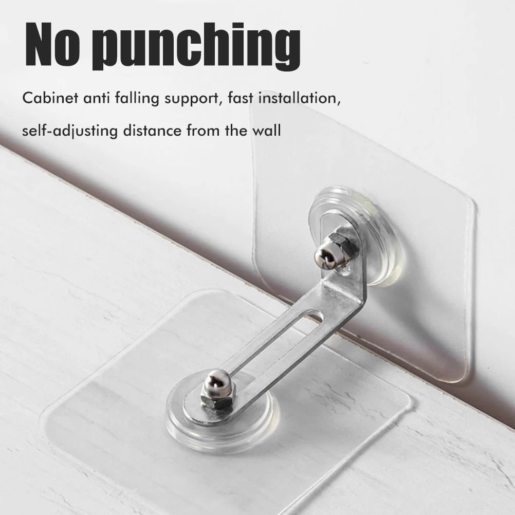 4pcs/set TV Cabinet Fixed Prevent Dumping Device Punch-free Furniture Anti-falling Fixture for Sideboards and Cabinets Vue
