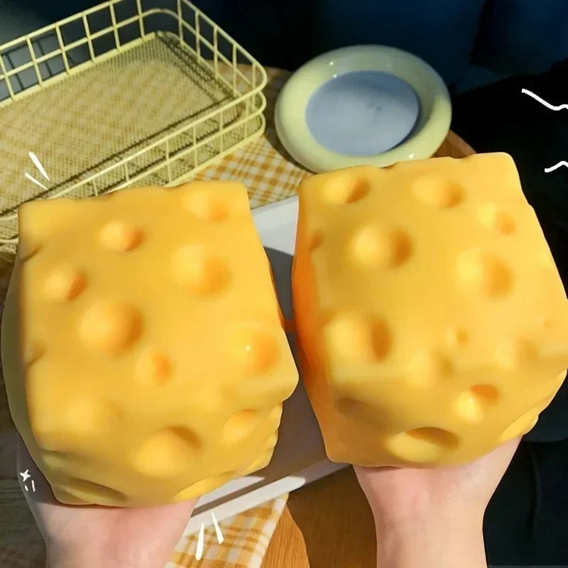 2026 New Squishy Square Cheese Squeeze Toys Slow Rebound Stress Relief Sensory Toy Soft Butter Cheese Party Toy Vue