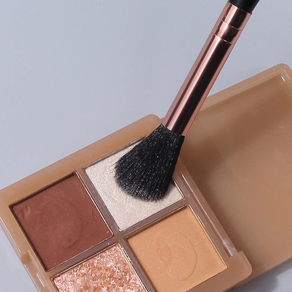 Hot Sale Multipurpose Highlighter Makeup Brush,1PCS Black & Rose Gold Synthetic Brush for Highlighter, Eyeshadow & Powder Applic Vue