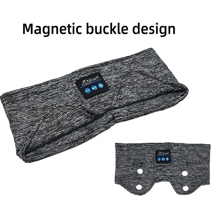 Wireless Bluetooth Headband and Sleep Eye Mask 2-in-1 Running Sports Elastic Sweat-proof for Listening to Music and Sleeping Vue