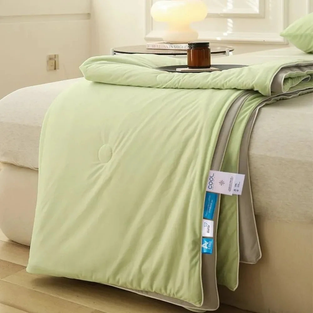 Double Side Air Condition Comforter Cooling Fabric Solid Color Summer Thin Quilt Quilting Lightweight Cooling Blanket Dormitory Vue