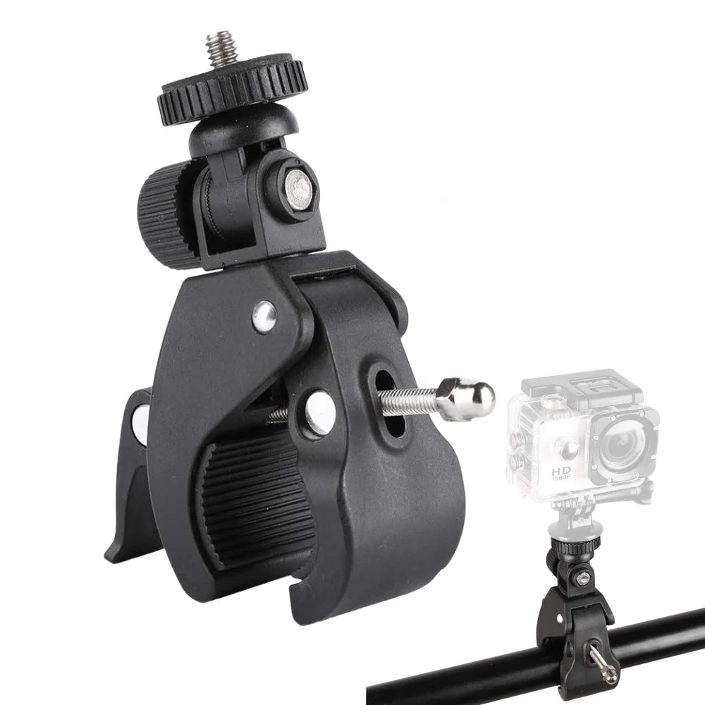 Universal 360 Degree Rotating 1/4 Camera DV Bike Bicycle Handlebar Clamp Bracket Tripod Mount Screw Clip For GoPro Hero 13 12 11 Vue Default Title