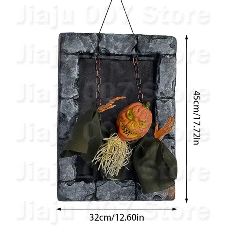 Motion-Activated Hanging Ghost Gravestone | Glowing Eyes & Sounds Halloween Decoration Vue