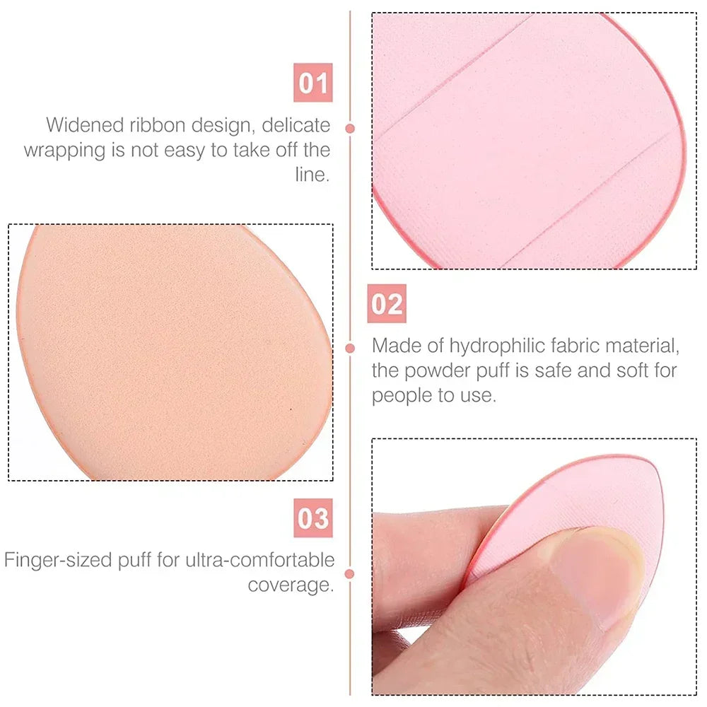 3/10pcs Foundation Finger Puff Mini Size Makeup Sponge Concealer Set Detail Powder Puff Wet & Dry Use Applicator Cosmetic Tools Vue