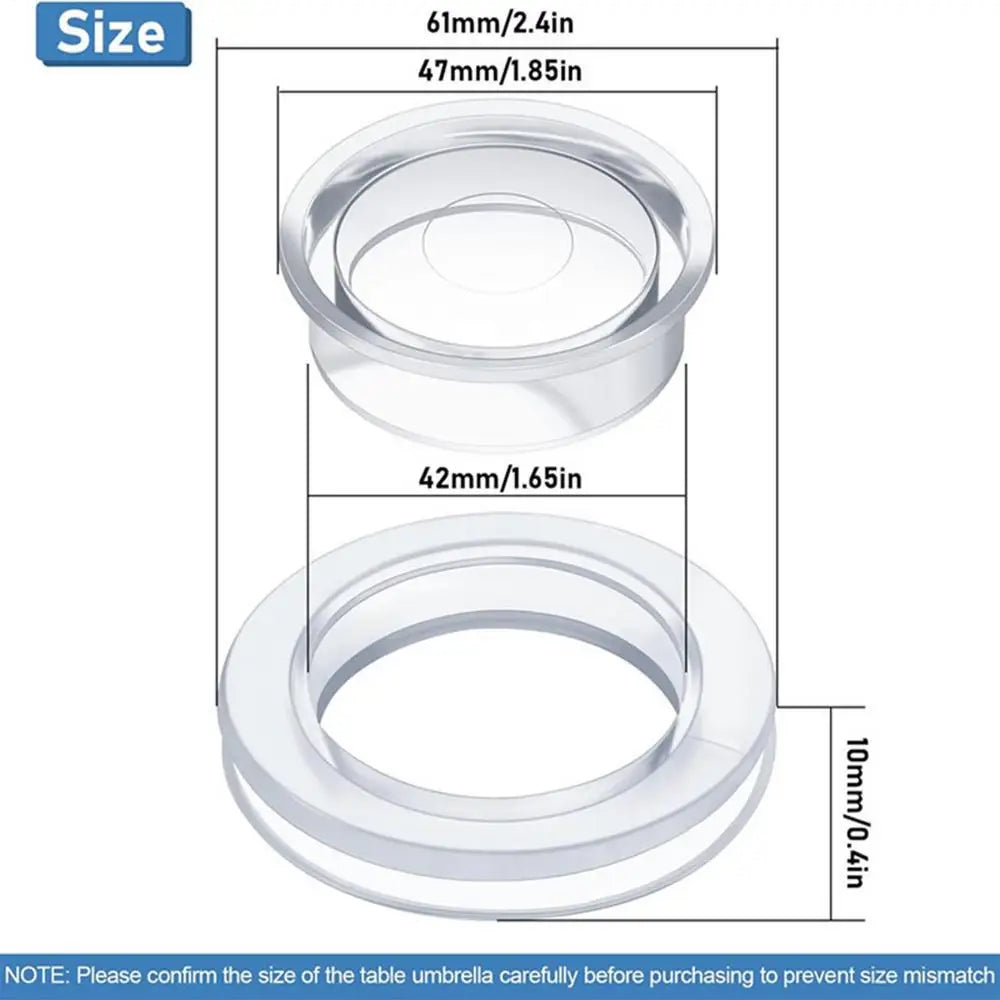2" Silicone Umbrella Hole Ring with Cap, Flexible Table Plug for Patio Beach Cafe, Outdoor Table Hole Cover for Patio Furniture Vue A