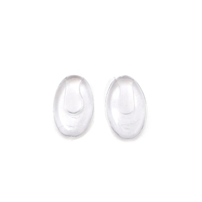 50PCS=25Pairs/Set Plug-in Eyeglasses Nose Pads Transparent PVC Anti Slip Nosepads Flat Oval Eyewear Bracket Eyeglass Accessory Vue