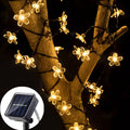 1pc 6.5M30LED Solar String Sakura Lights LED Outdoor Waterproof Festival Garden Decorative Lights Vue Warm White 6.5M-30LED