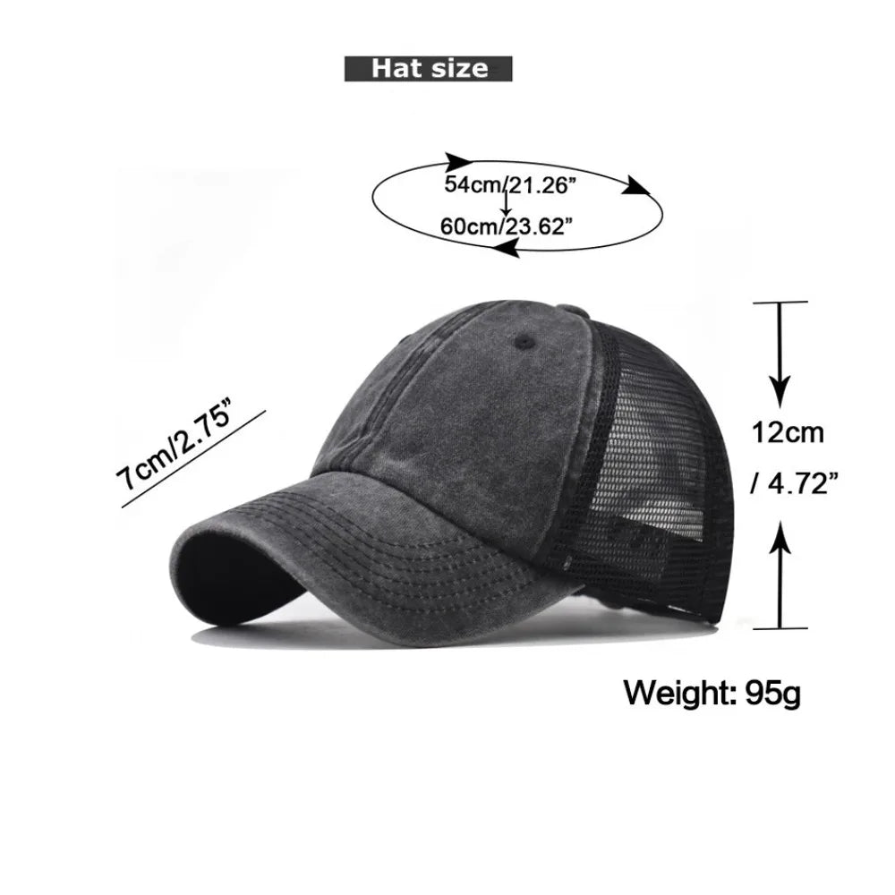 Fashion Washed Cotton Baseball Cap UV Protection Breathable Sport Hat