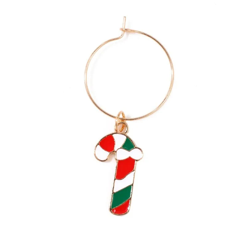 Holiday Christmas Wine Glass Charm Drink Marker Decorative Identifier Ring for Party Celebration Dinner Table Home Decoration Vue