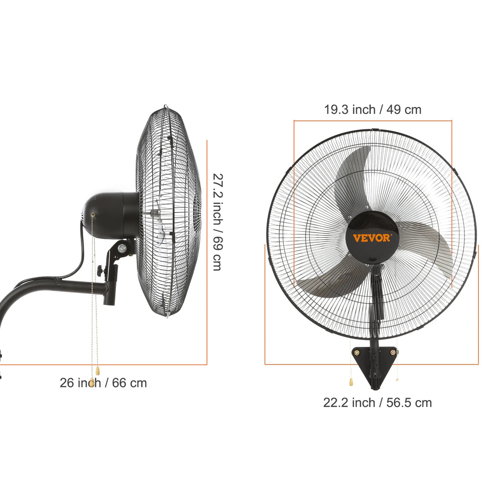 SucceBuy 4 Sizes Wall-Mount Misting Fan 3-speed IP44 Oscillating Wall Fan Max. 9500 CFM Wall Mounted Fan for Home Summer Vue 20in Rocking United States