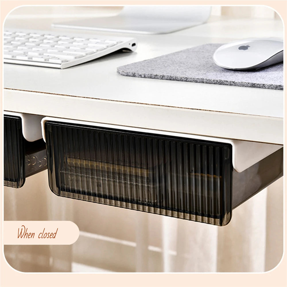 Under Desk Storage Drawers Mounted Desk Drawer Attachable Slide-out Drawer Self-Adhesive Under Desk Drawer Vue