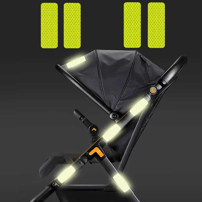 vvocci 10PCS Baby Stroller Multiple Uses Anti Safety Warning-collision Reflective Patch Bicycle Night Light Patch Warning Patch Vue B172 Yellow-10Pcs