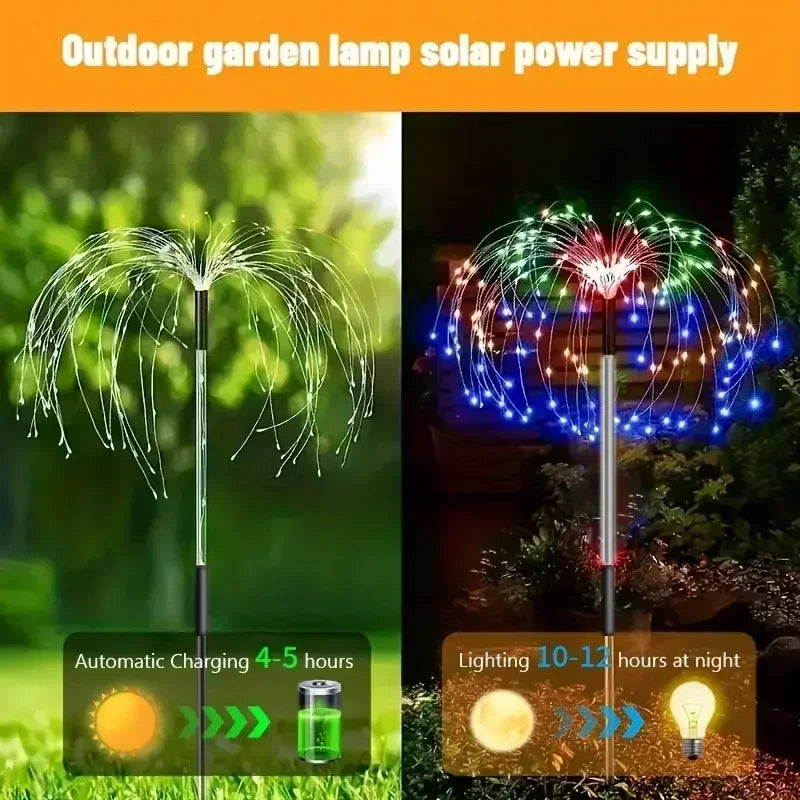 LED Solar Firework Lights Garden Decoration Fairy Lights Waterproof Outdoor Dandelion Lawn Lamp for Garden Landscape Lawn Decor Vue