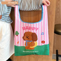 Multi-functional Large Capacity Folding Storage Bag Eco-Friendly Reusable Cartoon Shopping Bag Waterproof Handheld Bag Shopping Vue Style D