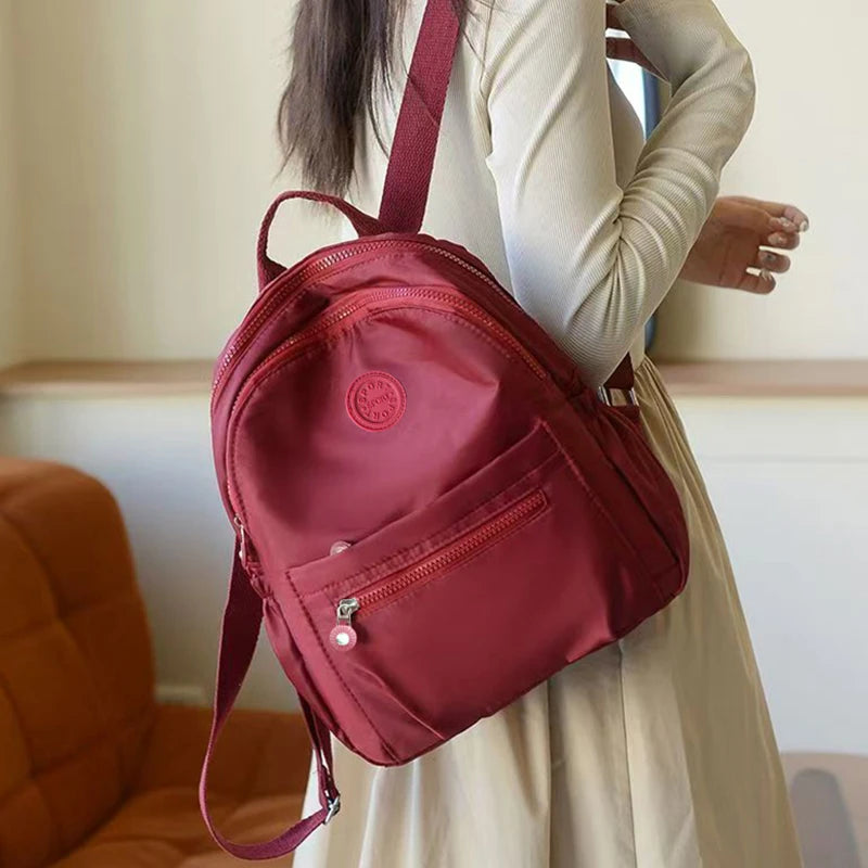 Daily Wear Simple Solid Tone Womens Backpack Fashion Lightweight