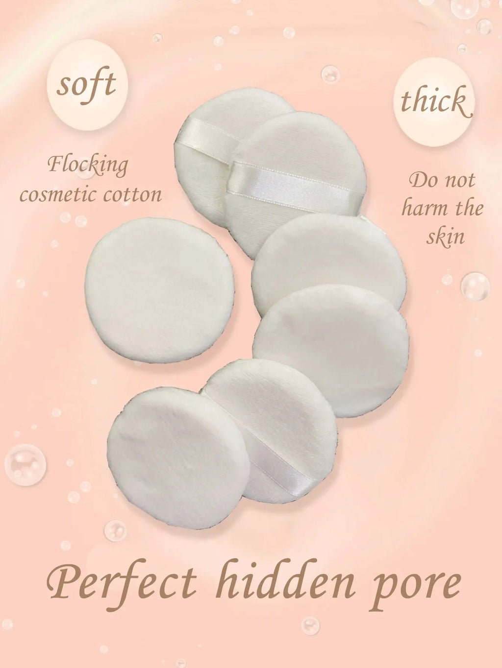 7PCS Portable and Practical High-grade White round Powder Puff for Base and Fixing Makeup Vue