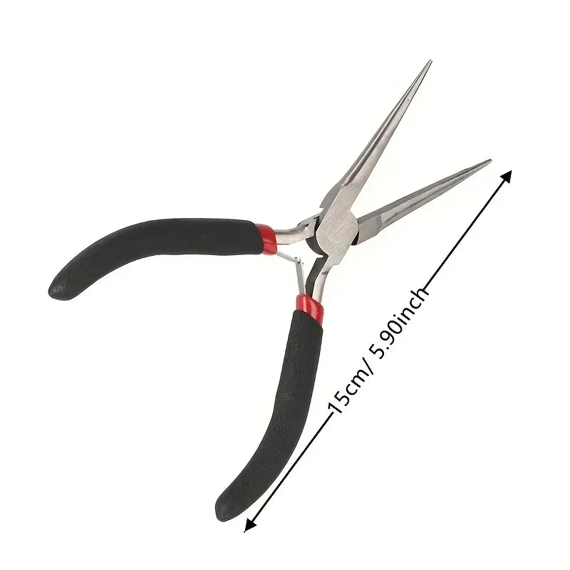 vvocci 1PC Needle Nose Plier Multi tool Repair Hand ToolLong Nose Plier Forceps Vue
