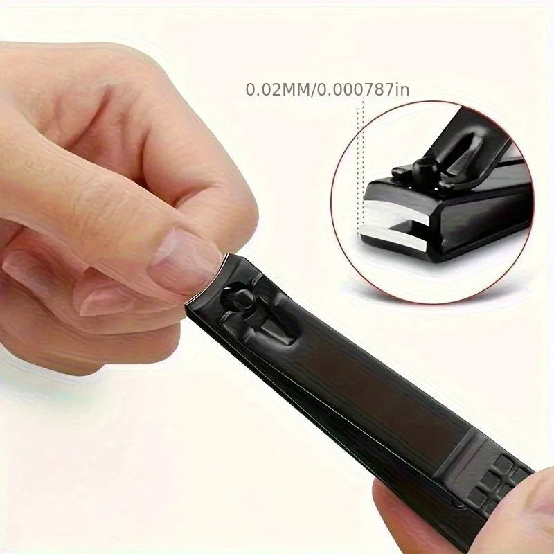Black Trimmer Nail Clipper Portable Toe Cutter Fashion Appearance Slip Handle for Comfortable Grip Stainless Steel Manicure Tool Vue