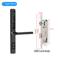 Ttlock App Bluetooth Fingerprint Electronic Smart Door Lock Phone/ Fingerprint / IC Card / Code / Emergency Key Unlock Rainproof Vue C Type black 2885