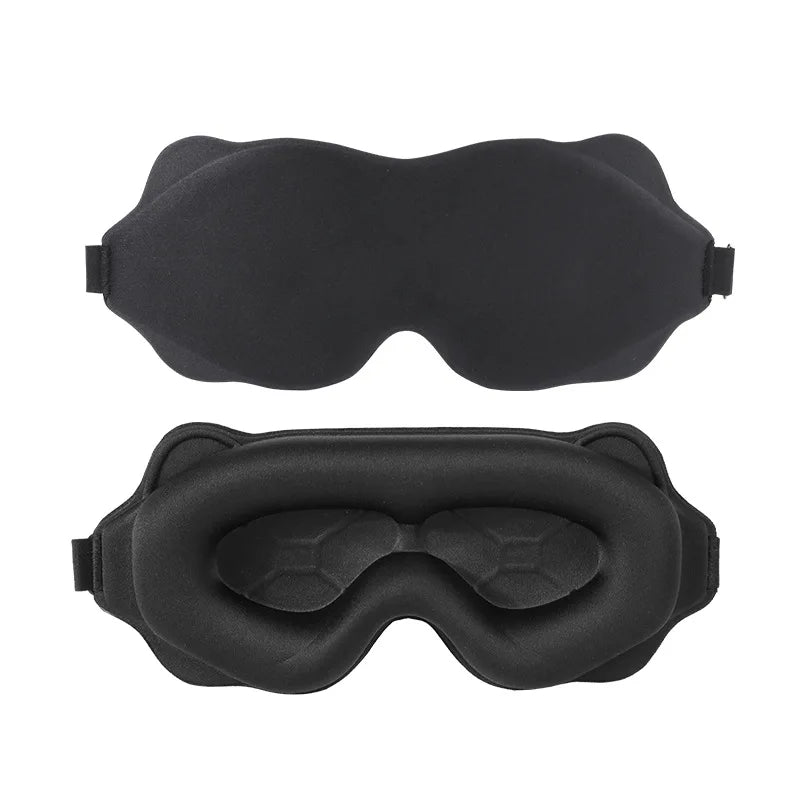 3D Sleep Mask Sleeping Aid Blindfold Block Out Light Portable Soft Vue Black