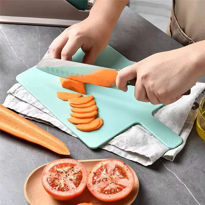 ABKW-4PCS Kitchen Sorting Cutting Board With Drain Storage Rack,Vegetable & Complementary Food Cutting Boards For Home Use Vue
