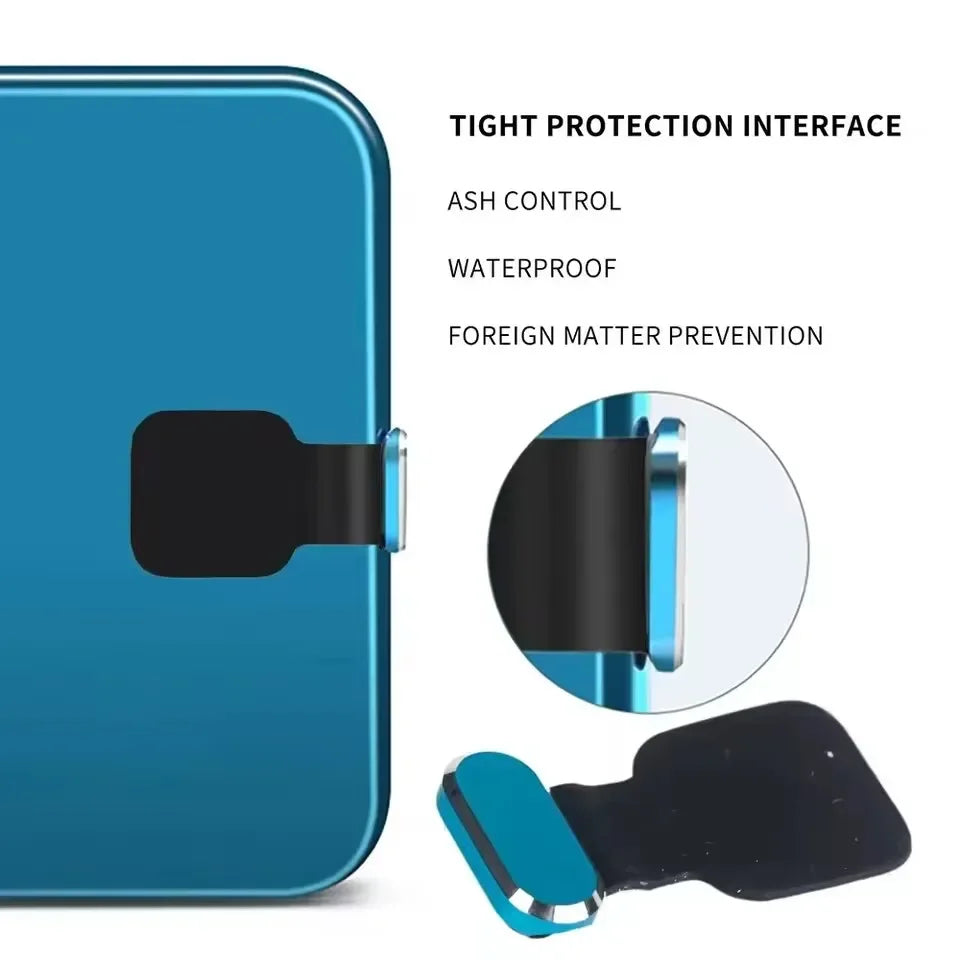 Metal Self Adhesive Type C Dust Plugs Cellphone Anti-dust Protectors for Apple IPhone 17/16/15 Pro Max/15 Plus Samsung Dustplug Vue