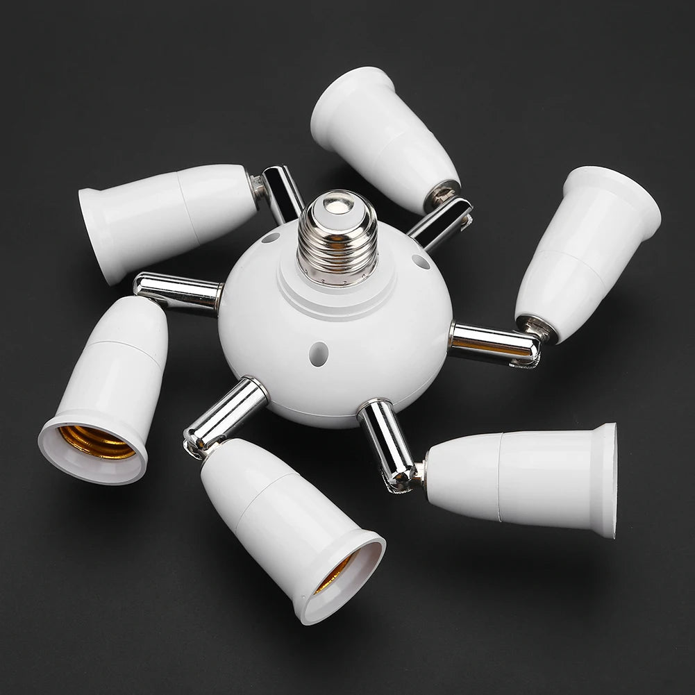 E27 LED Lamp Base 5/7 Head Bulb Holder Splitter Adapter Socket Lamp Base Adapter Vue