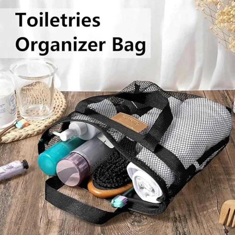 1-5PCS Mesh Beach Bag with Zipper for Swimming Pool Travel Portable Storage Pouch for Wet Swimwear Towel Toiletries Sandals Vue