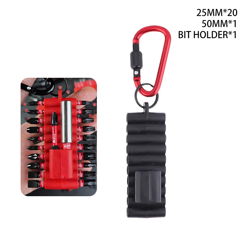 Portable Rubber Screwdriver Bit Holder With Carabiner Keychain Multi Cross Driver Bit Organizer Sleeve Vue A4