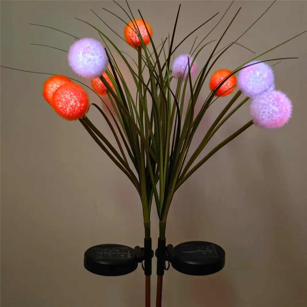 5 Leds Solar Powered Ball Lights Garden Lawn Lights Flower Design Lawn Lighting Outdoor Decor Lamp Pathway Floral Vue