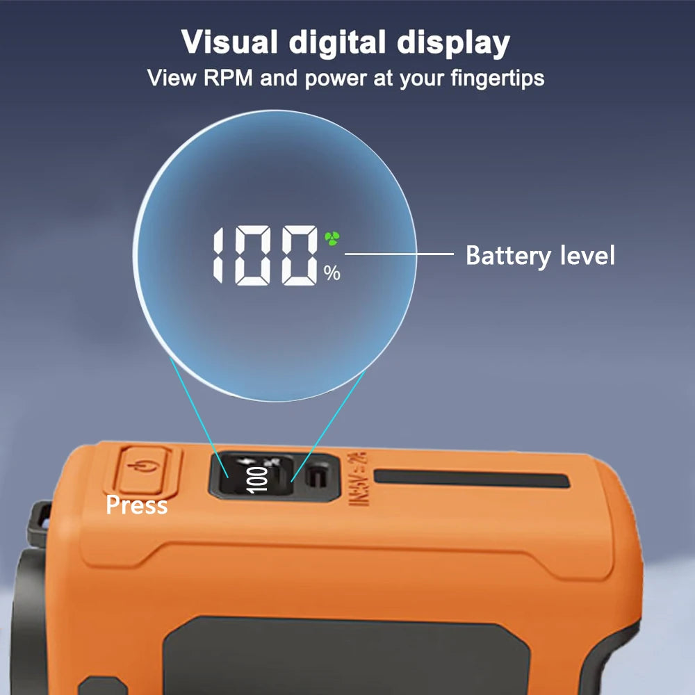 USB Rechargeable Fan Small Outdoor Camping Waist Fan with Power Bank LED Light for Emergency Sports Outdoor Working Vue
