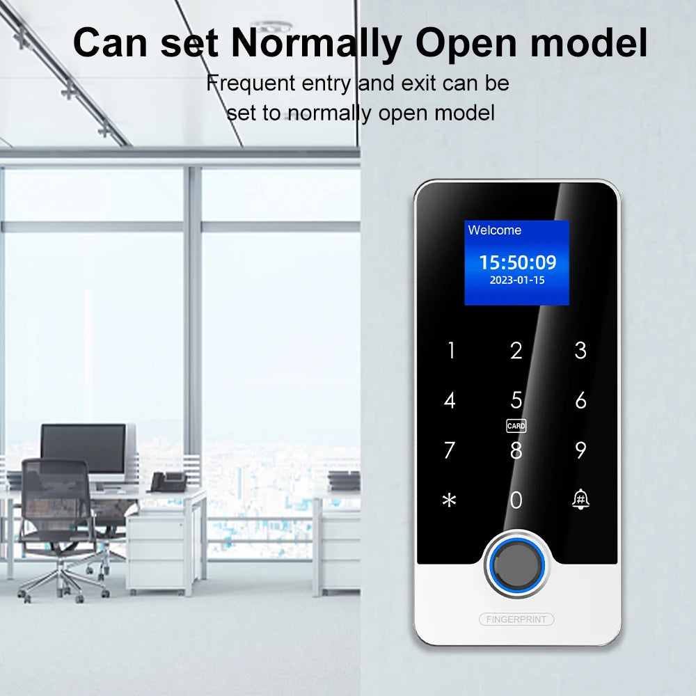 Tuya APP Door Lock Access Control System Kits With 1.77In Screen Bluetooth Keyboard Fingerprint RFID IC Card Reader Metal Keypad Vue