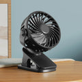 HOMEFISH Portable Rechargeable Clip Fan 720° Rotatable Hanging Fan with Night Light Air Cooler for Outdoor Camping Ventilador Vue Black