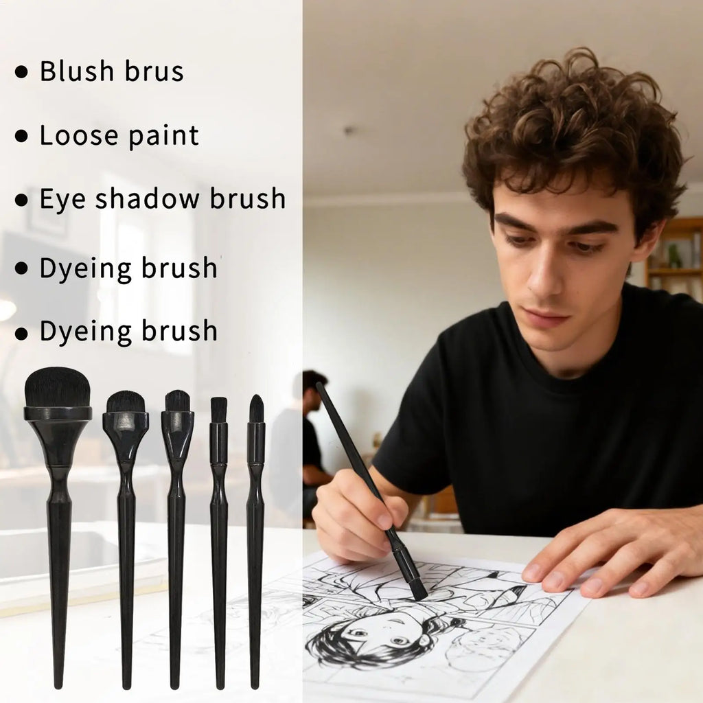 5-Piece Charcoal Blending Brushes & Stumps Set, Professional Drawing Tools for Artists, Students, Hobbyists in Classroom Studio Vue