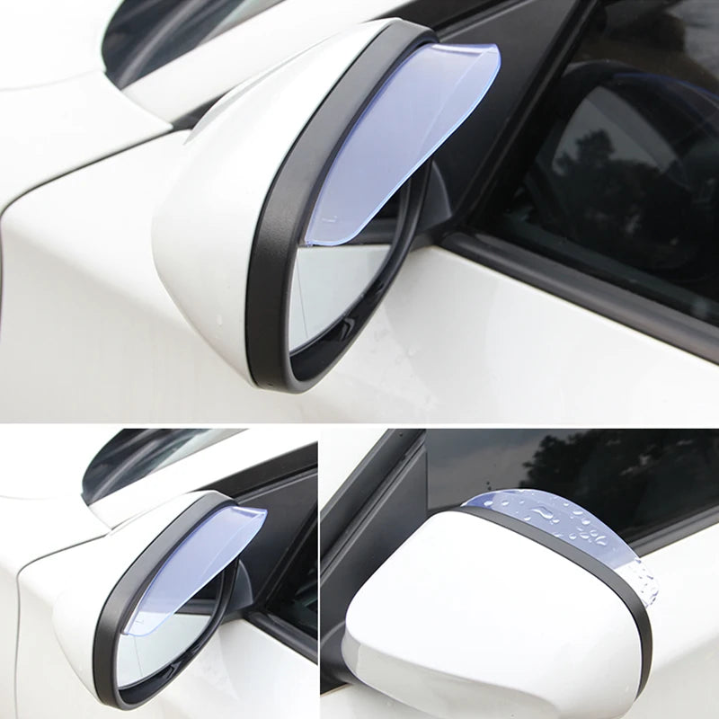 Universal Car Rain Shield Auto Rear Mirror Guard Rearview Car Rain Eyebrow PVC Auto Mirror Rain Shield 2 Pcs Car-Styling Vue
