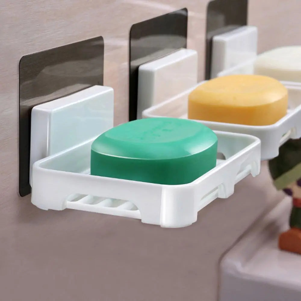 Plastic Self-Adhesive Container Bathroom Bathroom Accessories Wall Mounted Soap Dishes Soap Holder Organizer Storage Rack Vue