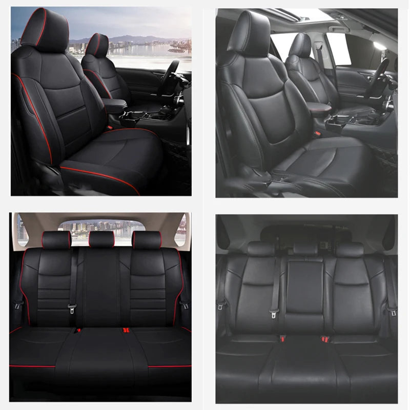 Custom Fit Car Seat Covers For Toyota Rav4 2019-2025 Airbag Compatible Leather Seat Cushion Interior Decoration Car Accessories Vue