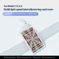 Smabee for Tesla Model 3 Y X S Car Key Card Protector Cover Auto Accessories PLAID Light Speed Label Silicone Key Card Holder Vue M3YXS-PLAID05WHITE