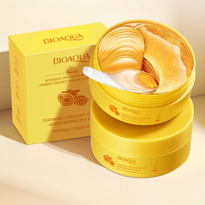 Turmeric Collagen Eye Mask. Contains Curcumin, Which Moisturizes the Skin Around the Eyes. Makes Skin Smooth and Shiny. Vue