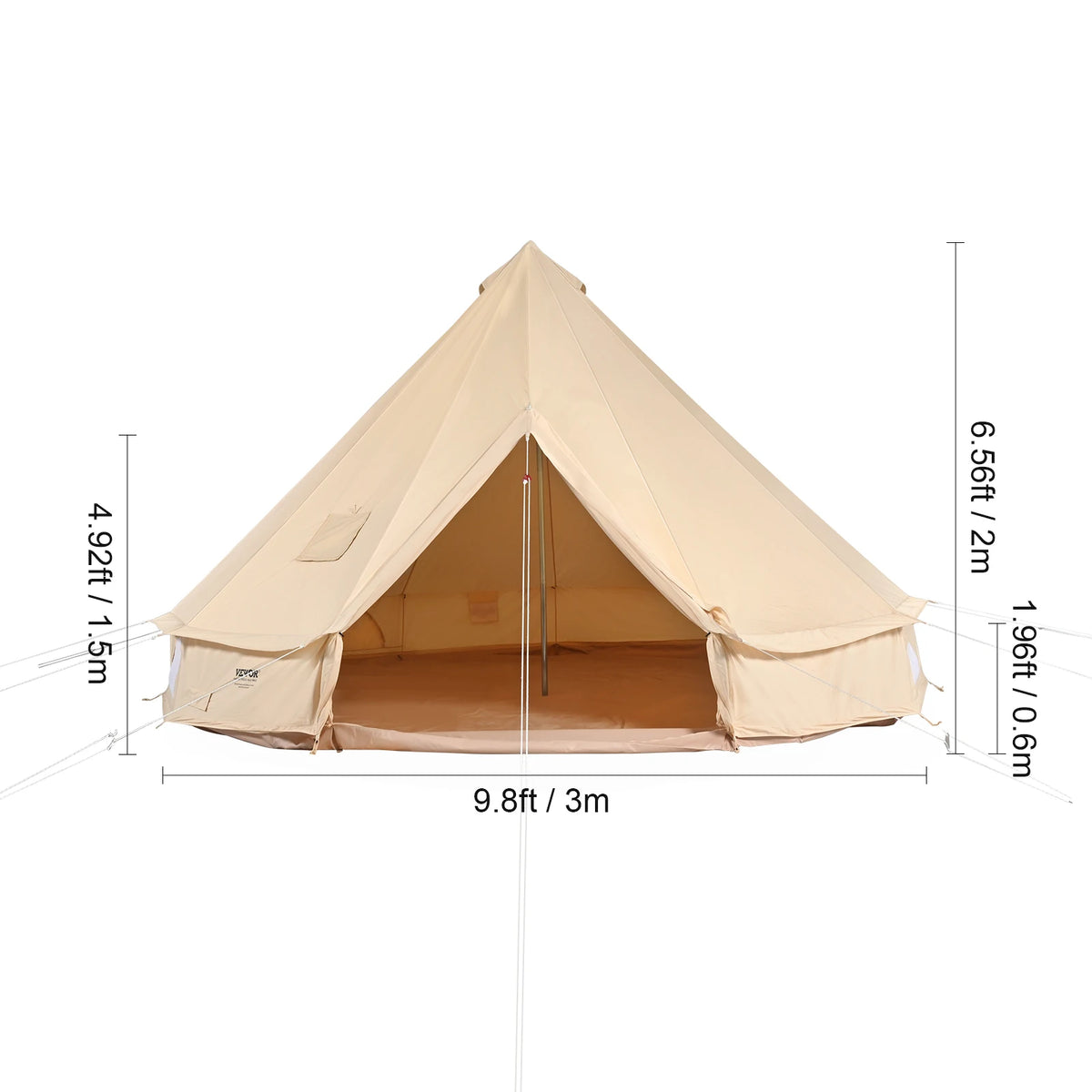 SucceBuy 4-Season Canvas Bell Tent 3–7m | Stove Jack & Yurt Style Canvas Bell Tent Vue 3m Canada