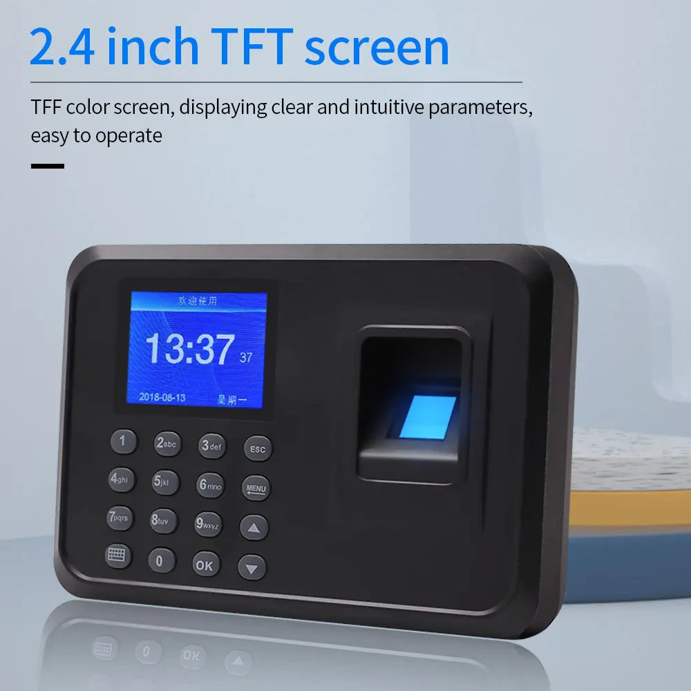 A5 Biometric Fingerprint Employee Time Attendance Smart Time Clock Recorder Device USB Data Manage Vue